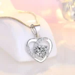 Collier femme coeur spirale brillante 2
