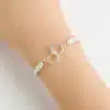 Bracelet femme argent double coeurs ajourés 1