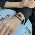 Bracelet femme dragon noir acier 1