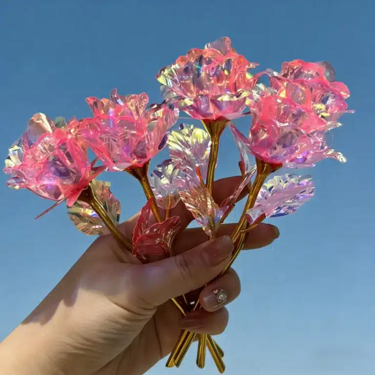 Bouquet de 5 roses éternelles roses 2