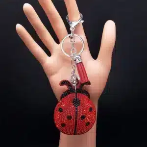 Porte-clés femme coccinelle brillante 3