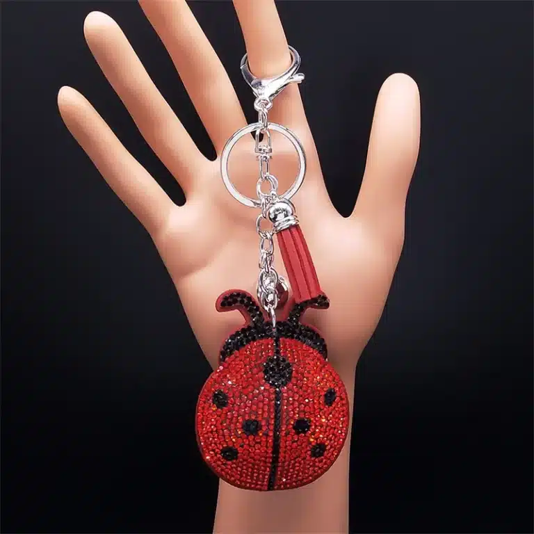 Porte-clés femme coccinelle brillante 3