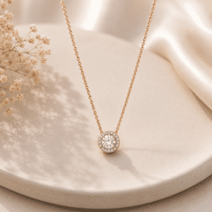 Collier femme solitaire rond brillant