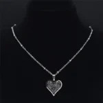 Collier couple femme coeur strass brillant 2