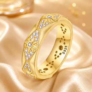 Bague femme soleil dorée