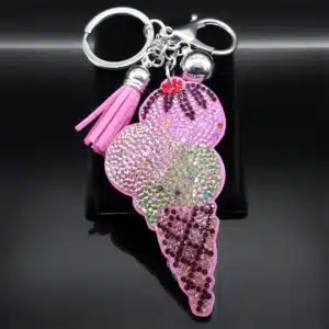Porte-clés femme glace rose 1