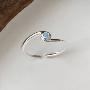 Bague femme argent pierre bleue