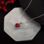 Collier femme coeur pierre colorée brillante 5