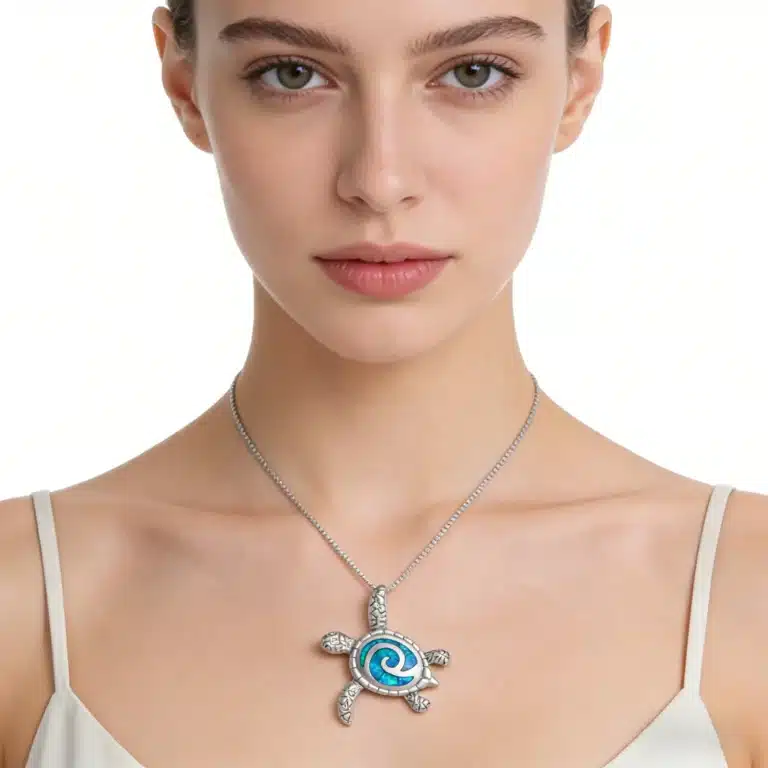 Collier femme tortue opale 6