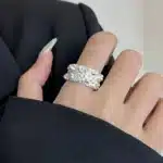 Bague femme argent vintage texturée 1