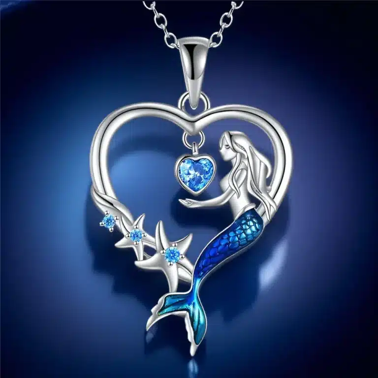 Collier femme coeur sirène 5