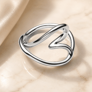 Bague femme cœur infini argent