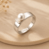 Bague de promesse femme perle minimaliste