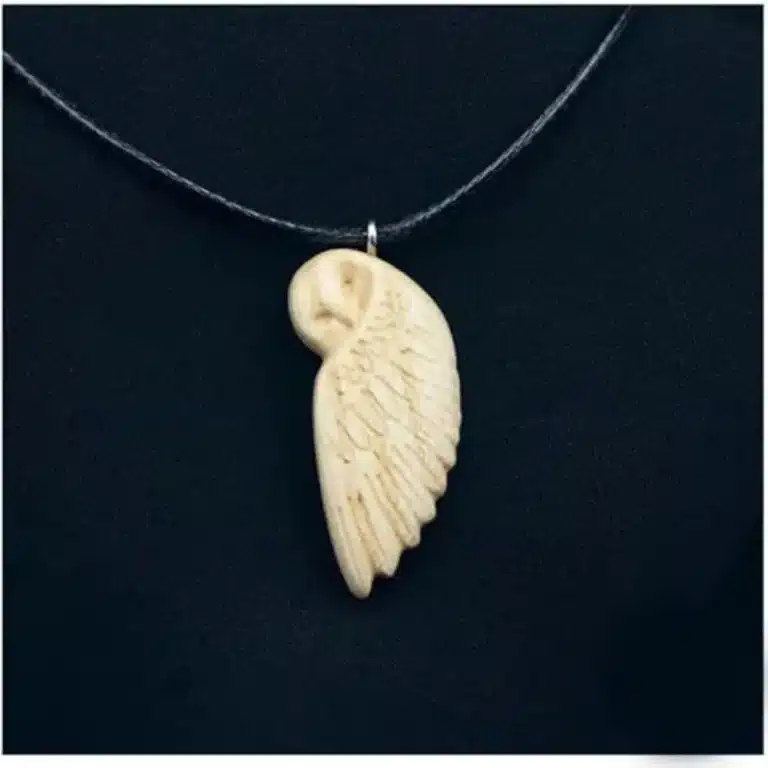 Collier couple ange démon bois 3