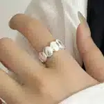 Bague femme coquillages argentés 1