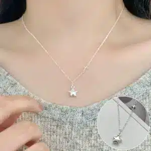 Collier double étoile argent 1