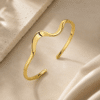 Bracelet jonc ondulé femme