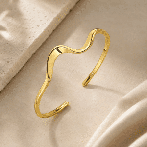 Bracelet jonc ondulé femme