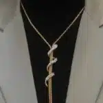 Collier long femme brillant torsadé 2