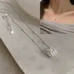 Collier cube ajouré argent femme 1