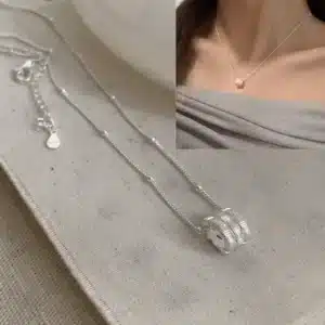 Collier cube ajouré argent femme 1
