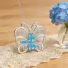 Collier femme papillon pierre colorée