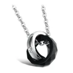Collier couple double bagues 2