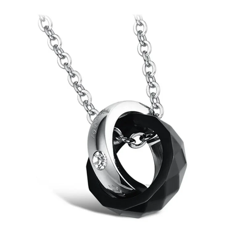 Collier couple double bagues 2