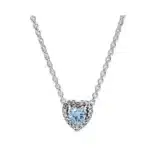 Collier femme solitaire coeur coloré brillant 2