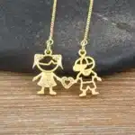 Collier couple doré fille garçon strass 1