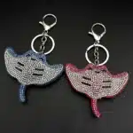 Porte-clés couple raie manta strass 1