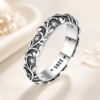 Bague femme feuillage argenté