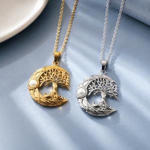Collier couple arbre de vie argent et doré