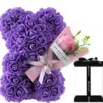 Ours en roses éternelles Saint Valentin avec bouquet 3