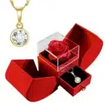 Coffret cadeau femme rose éternelle collier solitaire 1