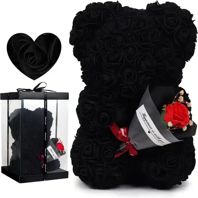 Ours en roses éternelles Saint Valentin avec bouquet 7