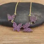Bijou collier femme papillons colorés 1