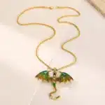 Collier couple punk dragon coloré 4