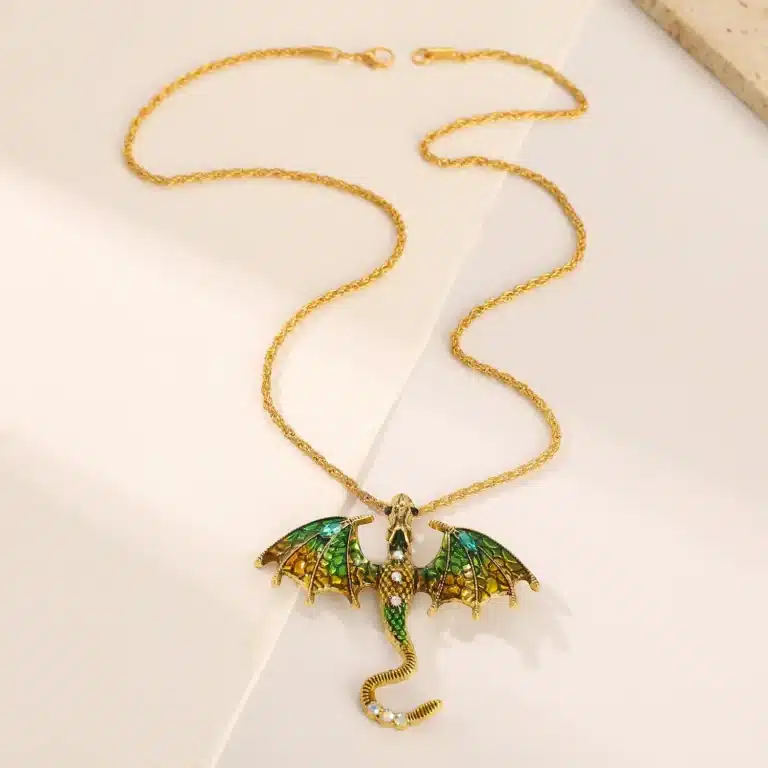 Collier couple punk dragon coloré 4