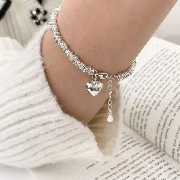 Bracelet jonc argent souple femme 1