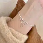 Bracelet femme argent nœud perle cœur 1