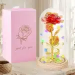 Rose éternelle sous cloche avec papillon 3