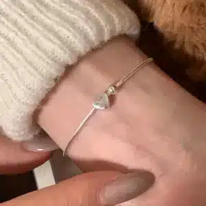 Bracelet maille serpent coeur 1