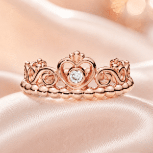 Bague femme couronne rose gold