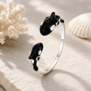 Bague femme baleines rigolotes