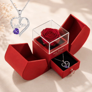 Coffret cadeau rouge collier maman