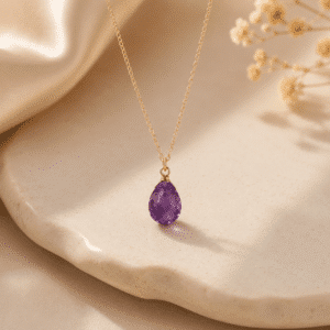 Collier femme améthyste goutte