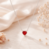 Collier femme coeur rouge