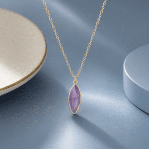 Collier femme améthyste ovale