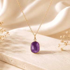 Collier femme pendentif améthyste